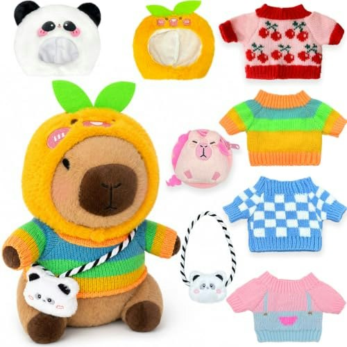 Kireidane Capybara Plush with 9 Accessories: $18.62