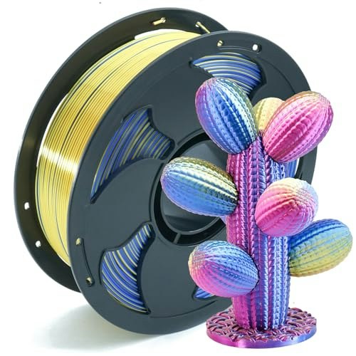 Silk Tri-Color PLA 3D Printer Filament 1kg: $17.98
