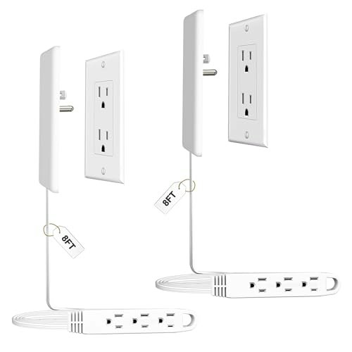 Cabocasa 8-Foot 3-Outlet Flat Plug Extension Cord 2-Pack: $23.99