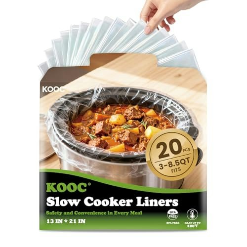 Kooc 13" x 21" Slow Cooker Liners 20-Pack: $6.39 Kooc 13" x 21" Slow Cooker Liners 20-Pack: $6.39