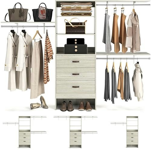 Armocity 96-inch Wood Closet Organizer System: $170.99 Armocity 96-inch Wood Closet Organizer System: $170.99