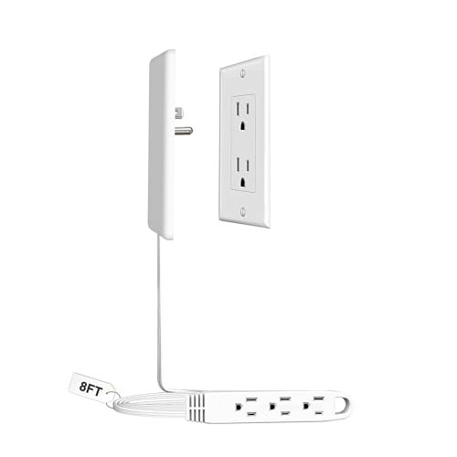 Cabocasa 8-Foot 3-Outlet Flat Plug Extension Cord: $12.79