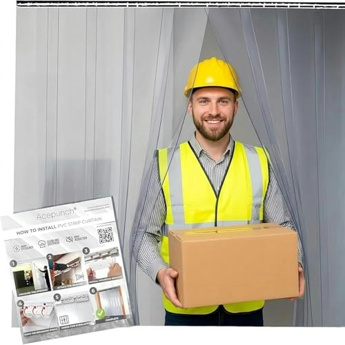 Acepunch 4' x 7' PVC Strip Curtain Kit: $54.39
