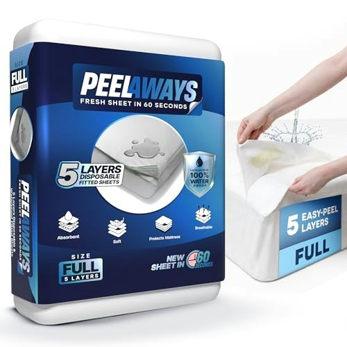 PeelAways 5-Layer Waterproof Disposable Full Fitted Bed Sheet: $39.19 PeelAways 5-Layer Waterproof Disposable Full Fitted Bed Sheet: $39.19