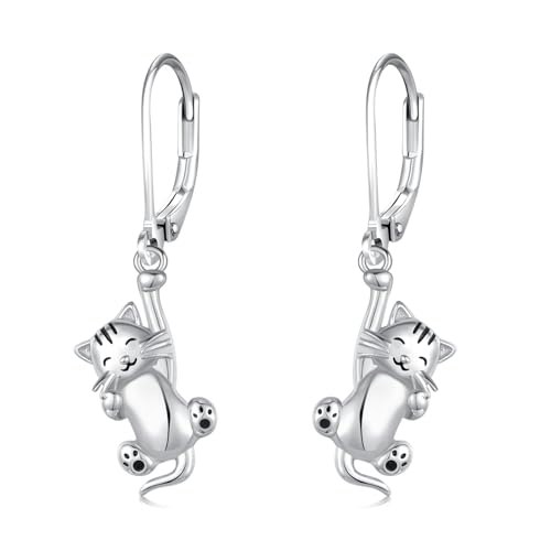 Cat Dangle Earrings 925 Sterling Silver: $32.79 Cat Dangle Earrings 925 Sterling Silver: $32.79