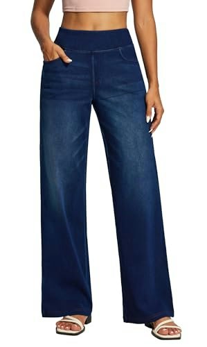 Women's High-Waisted Wide-Leg Pull-On Jeans: $31.99 Women's High-Waisted Wide-Leg Pull-On Jeans: $31.99
