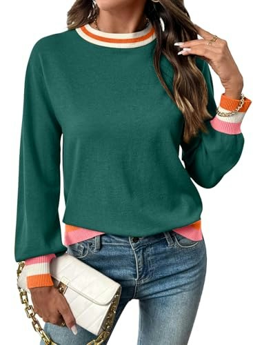 Shewin Women's Lightweight Knit Crewneck Sweater: $15.99