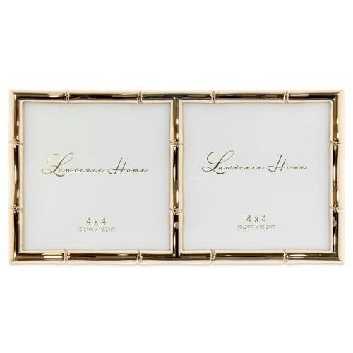 4x4-Inch Double Gold Bamboo Metal Picture Frame: $14.74