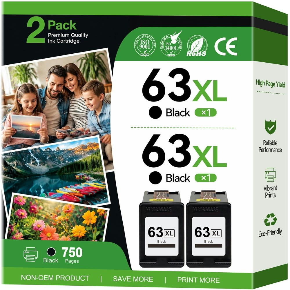 HP 63XL Black Ink Cartridge 2-Pack: $25.51