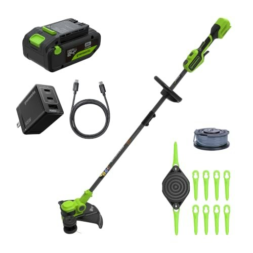 Greenworks 24V 13-inch String Trimmer 4.0Ah Battery 10-Pack Replacement Blades: $99.99