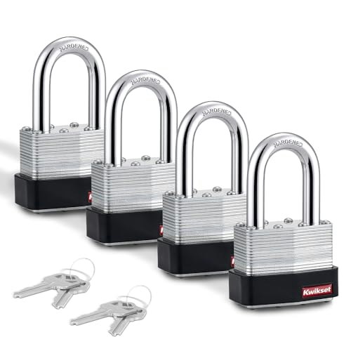 Kwikset Laminated Steel Padlock 4-Pack: $18.02