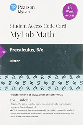 Precalculus MyLab Math with Pearson eText: $36.43