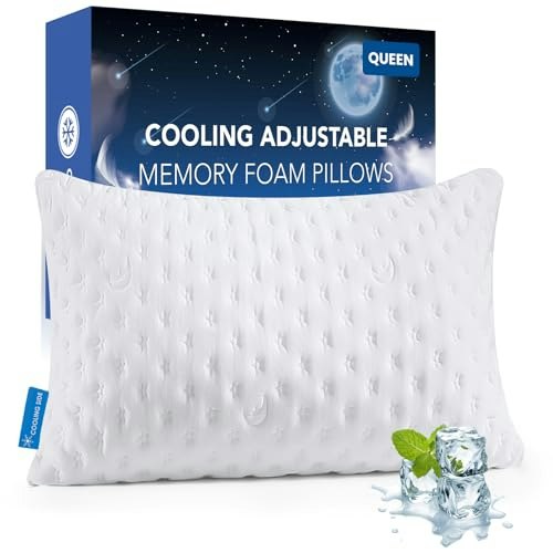 Kucey Queen Cooling Shredded Memory Foam Side Sleeper Pillow: $29.43
