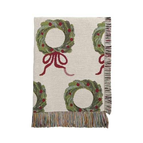 Mud Pie Christmas Wreath Jacquard Blanket: $38.62 Mud Pie Christmas Wreath Jacquard Blanket: $38.62