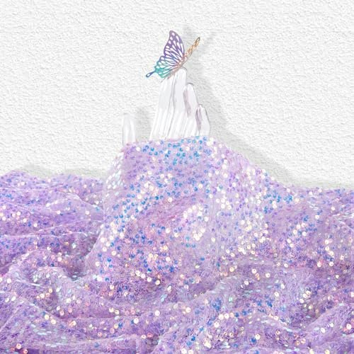Purple Iridescent Sequin Mesh Fabric 2-Yard Piece: $13.71 Purple Iridescent Sequin Mesh Fabric 2-Yard Piece: $13.71