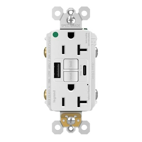 Legrand 20A Hospital Grade GFCI USB-A/C Wall Outlet: $62.46