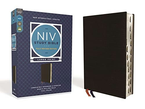 NIV Study Bible Large Print Bonded Leather Edition: $40.24