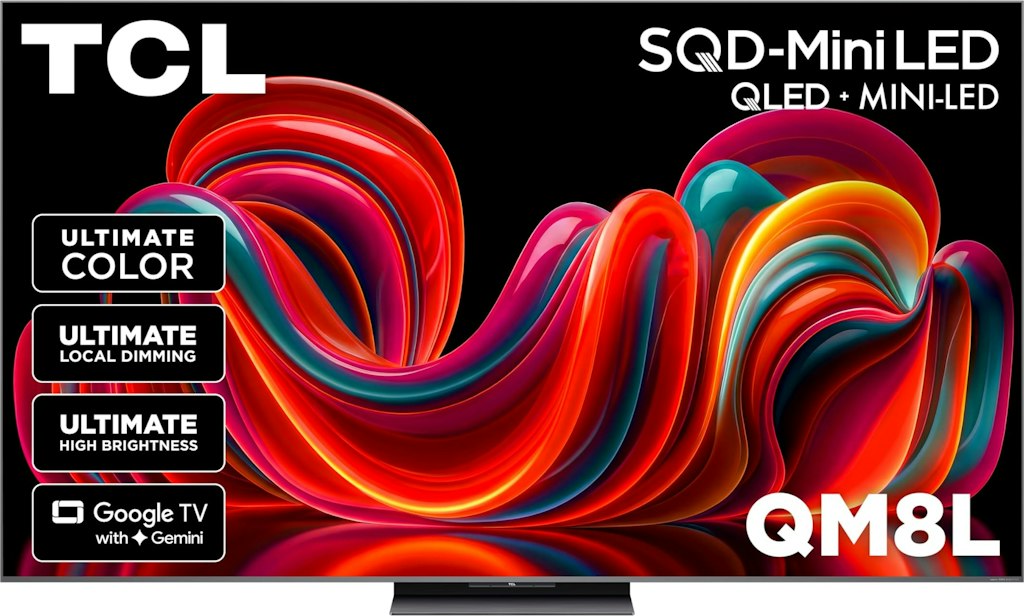 TCL QM8L Series 65QM8L 65" 4K QLED Mini-LED Smart TV: $1,078