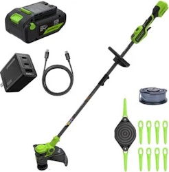 Greenworks 24V 13-inch String Trimmer 4.0Ah Battery 10-Pack Replacement Blades for $100 + free shipping