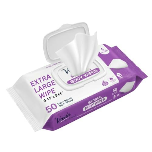 Veeda 8.66" x 9.44" Extra Large Body Wipes 50-Count: $6.97 Veeda 8.66" x 9.44" Extra Large Body Wipes 50-Count: $6.97