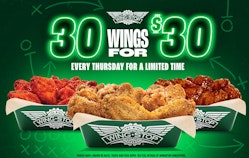 Wingstop 30 Wings for $30 on Thursdays + free delivery