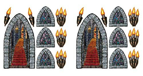 Beistle Medieval Stairway, Window & Torch Wall Props 18-Count: $12.75