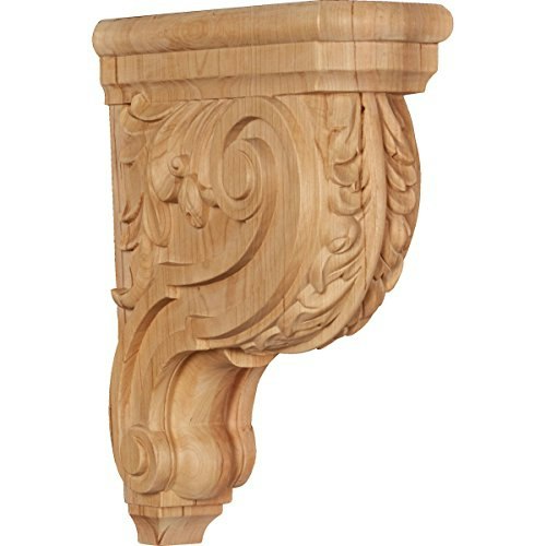 Ekena Millwork 3.5" x 9" x 12" Hudson Acanthus Cherry Wood Corbel: $160.60