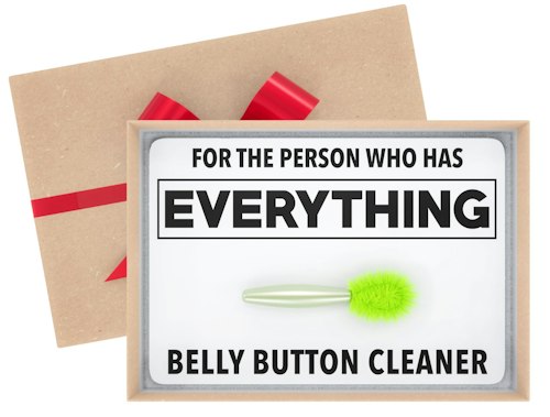 Jergrim Belly Button Lint Brush Gag Gift for $6.50 + free shipping w/ Prime