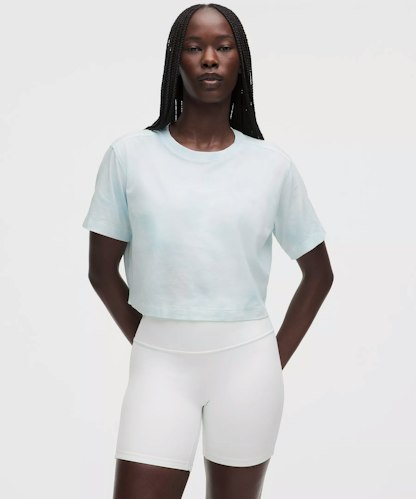 lululemon Women's All Yours Organic Cotton-Blend Cropped T-Shirt for $29 + free shipping