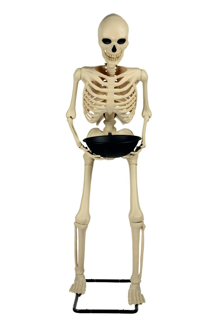 Haunted Living 5-ft Candy Bowl Skeleton Decoration: $90 Haunted Living 5-ft Candy Bowl Skeleton Decoration: $90