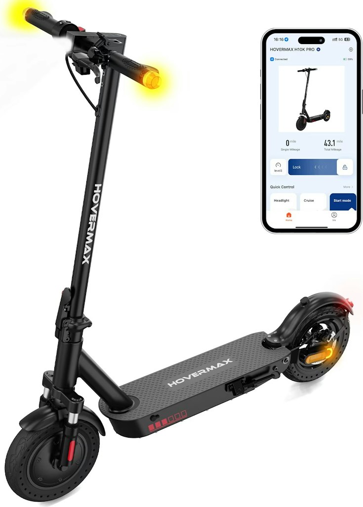 Hovermax H10K Pro 500W 19 MPH 10" Folding Electric Scooter: $200