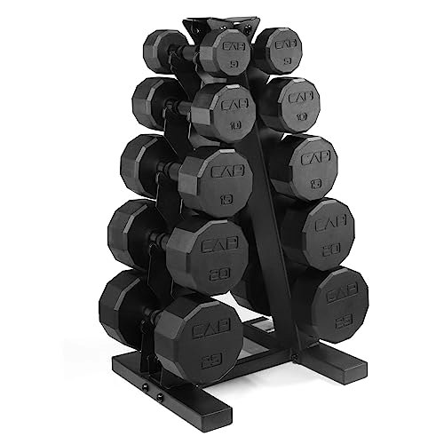 CAP 150lb 12-Sided Rubber Dumbbell Set with A-Frame Rack: $112.67 CAP 150lb 12-Sided Rubber Dumbbell Set with A-Frame Rack: $112.67