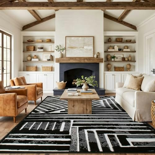 Rugshop 7'10" x 10' Contemporary Stripe Area Rug: $139.21