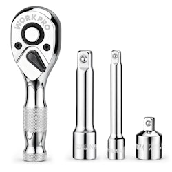 WorkPro 4-Piece Stubby Ratchet & Extension Bar Set for $11 + free shipping w/ $35