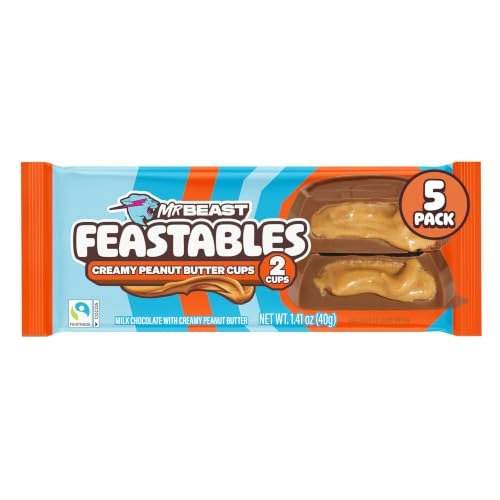 Feastables Peanut Butter Milk Chocolate Cups 5-Pack: $8.09