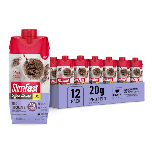 SlimFast Milk Chocolate Protein Shake, 11 fl. oz., Pack of 12 for $19 + free shipping w/ Prime