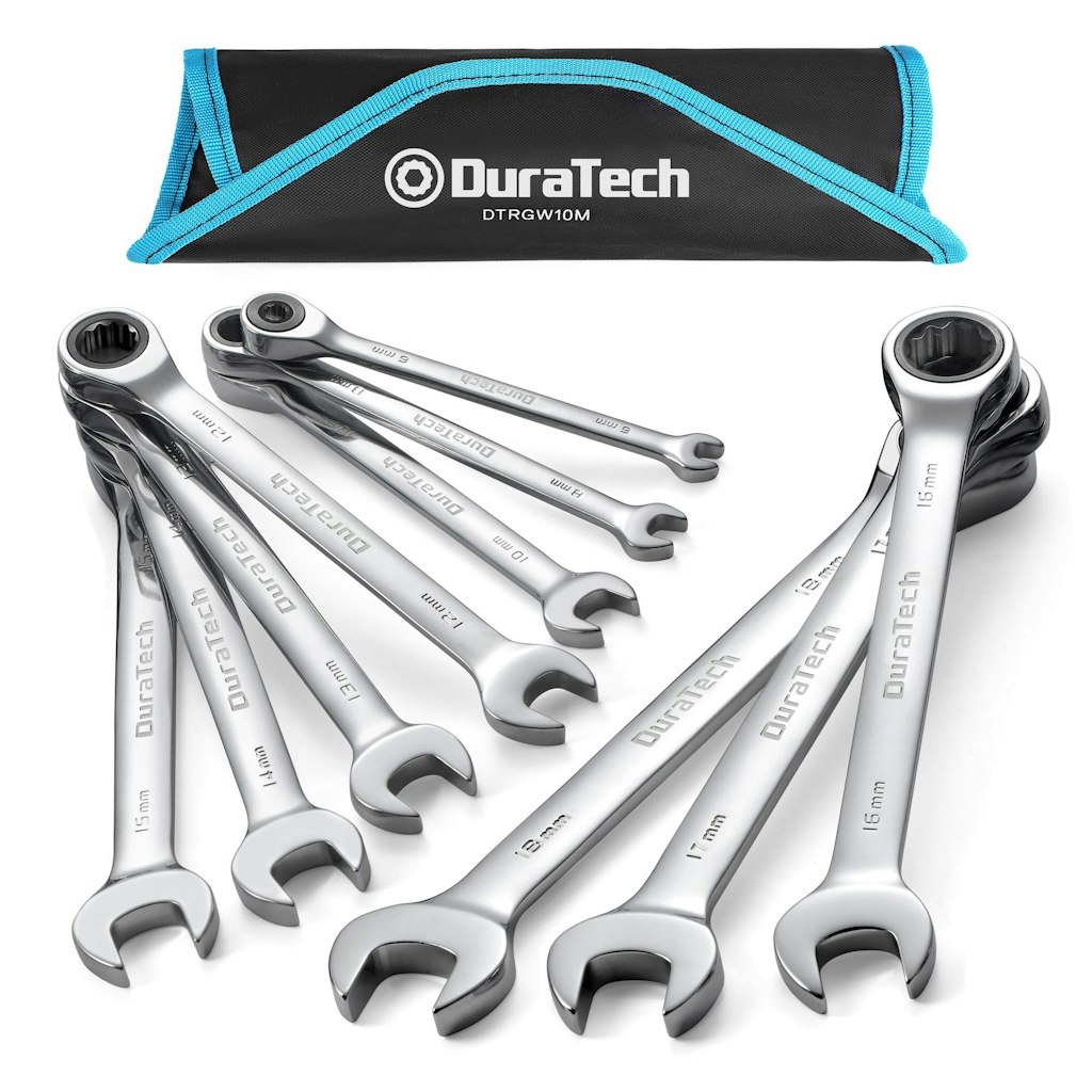 DuraTech 10-Piece Ratcheting Combination Wrench Set, Metric: $34