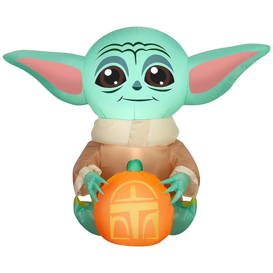 Star Wars The Mandalorian Yoda Jack-o-Lantern 3-Foot Lighted Inflatable: $28
