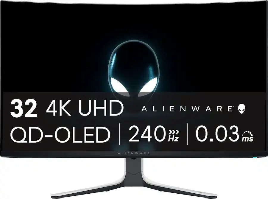 Alienware 32" 4K HDR 240Hz G-SYNC QD-OLED Gaming Monitor: $770