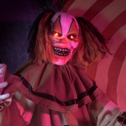 Haunted Hill Farm 6' Freestanding Musical Lighted Clown Animatronic for $40 + free shipping