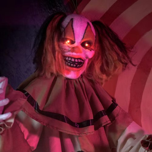 Haunted Hill Farm 6' Freestanding Musical Lighted Clown Animatronic for $40 + free shipping
