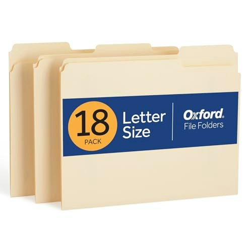 Oxford Letter Size Manila File Folders 18-Pack: $5.05 Oxford Letter Size Manila File Folders 18-Pack: $5.05