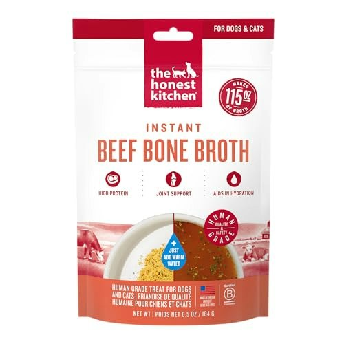 The Honest Kitchen Instant Beef Bone Broth for Dogs and Cats 6.5-oz.: $17.59 The Honest Kitchen Instant Beef Bone Broth for Dogs and Cats 6.5-oz.: $17.59