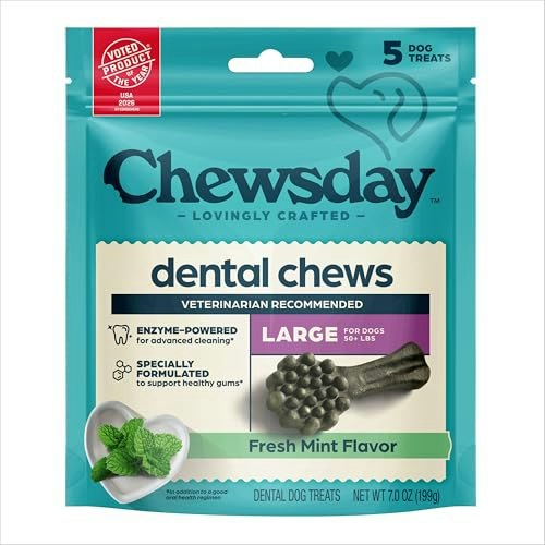 Chewsday Fresh Mint Dental Dog Treats 5-Pack: $3.55