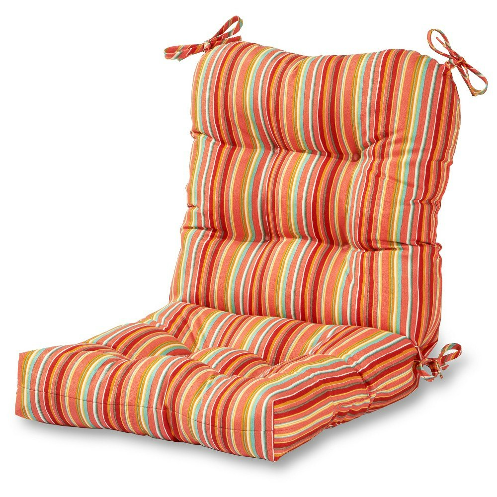 Kensington Garden 21"x21" Multi-Striped Outdoor Seat and Back Chair Cushion: $51.99