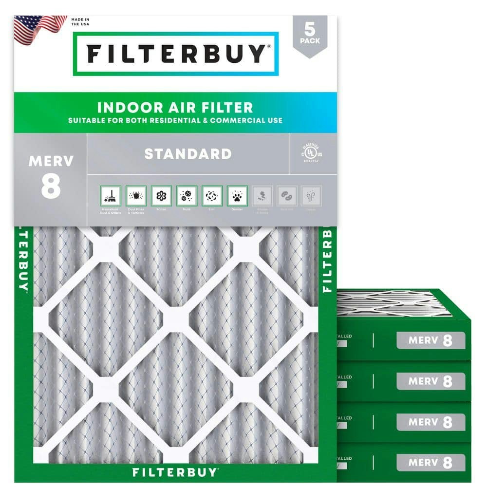 14.5" x 19" x 2" MERV 8 Pleated HVAC Air Filter 5-Pack: $74.95