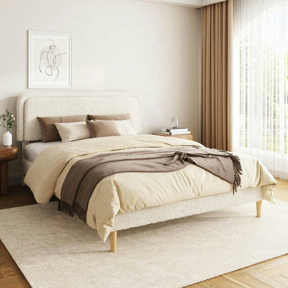 Queen Size Upholstered Platform Bed with Adjustable Headboard: $189.92 Queen Size Upholstered Platform Bed with Adjustable Headboard: $189.92