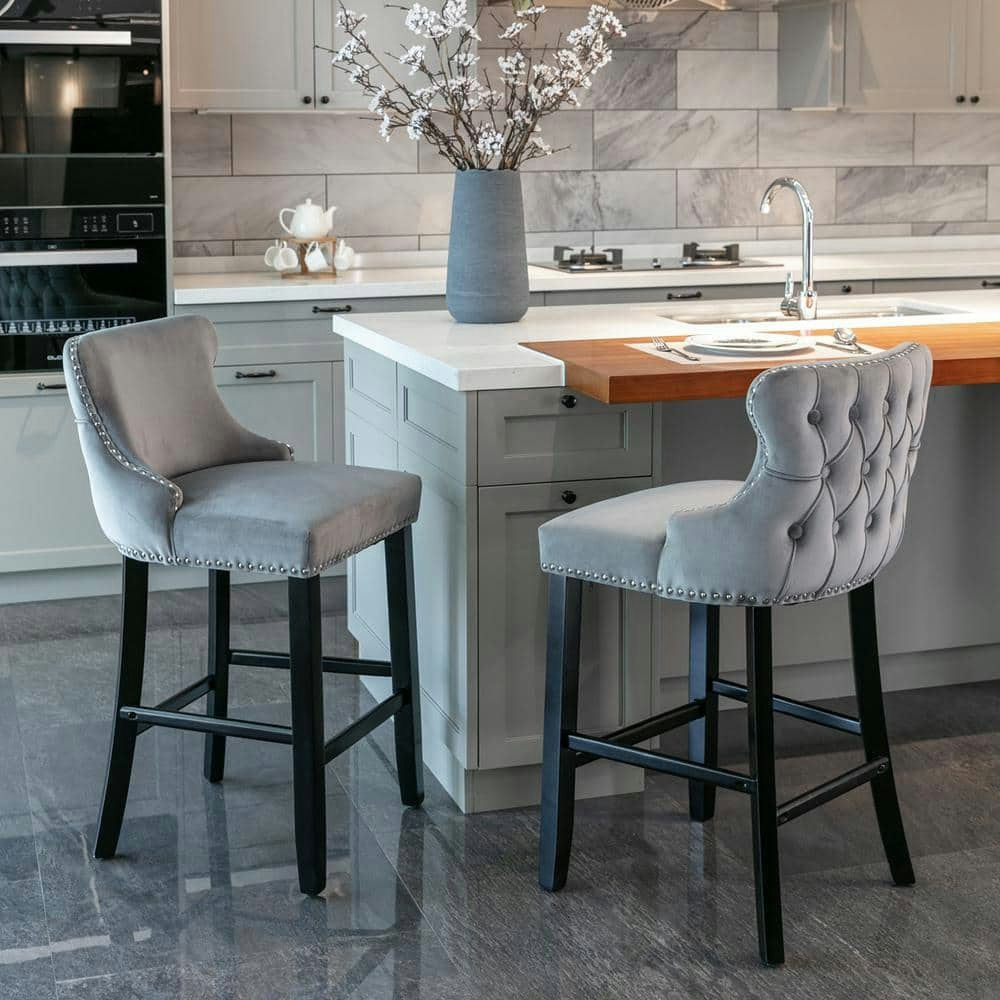 Wing Back Velvet Upholstered Bar Stool 2-Pack: $321.14 Wing Back Velvet Upholstered Bar Stool 2-Pack: $321.14