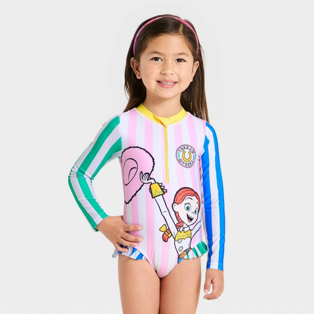 Toddler Girls' Toy Story Jessie Long Sleeve Rash Guard Swimsuit 2T: $20 Toddler Girls' Toy Story Jessie Long Sleeve Rash Guard Swimsuit 2T: $20