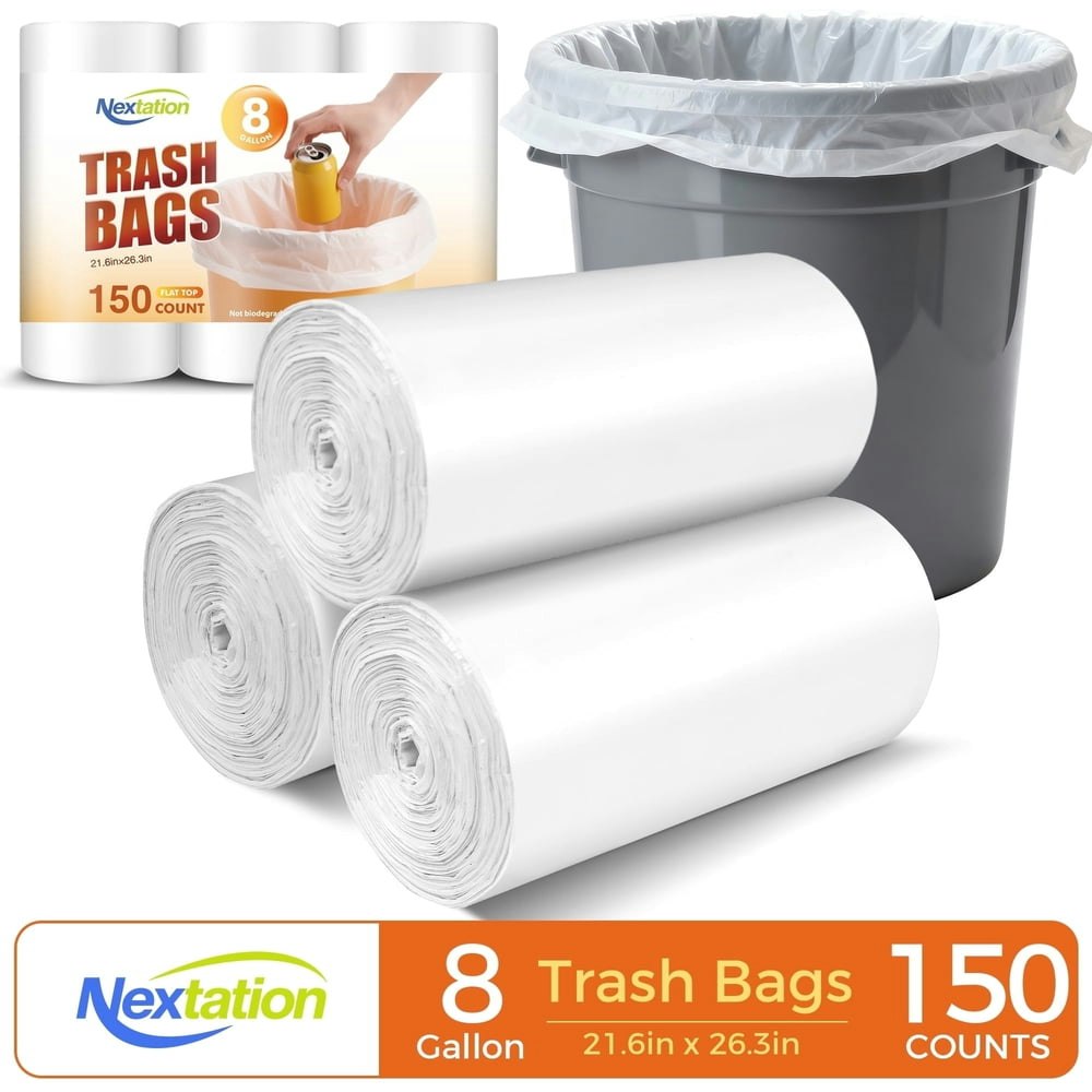 Nextation 8-Gallon Trash Can Liners 150-Count: $14.98 Nextation 8-Gallon Trash Can Liners 150-Count: $14.98